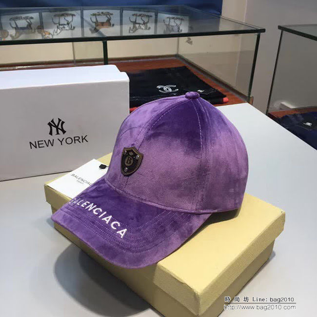 BALENCIAGA巴黎世家 原單刺繡LOGO款 時尚潮流燈芯絨棒球帽 LLWJ8595